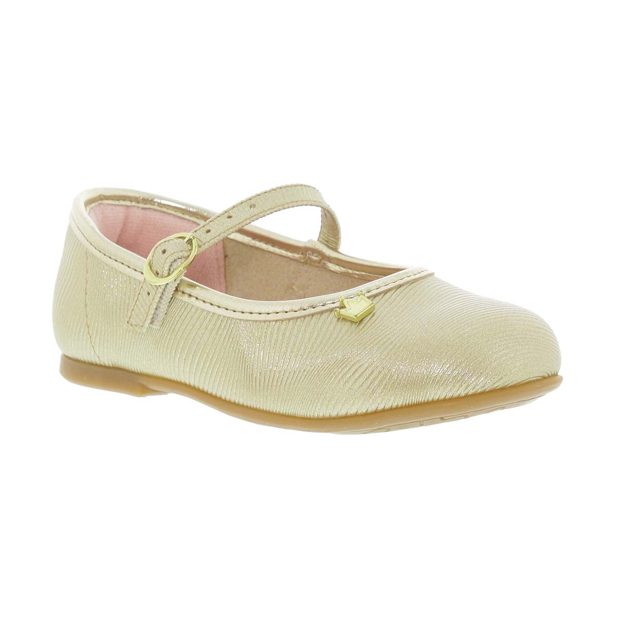 Zapato con Hebilla Molekinha Dorado Aplicaci&oacute;n para Ni&ntilde;a image number null