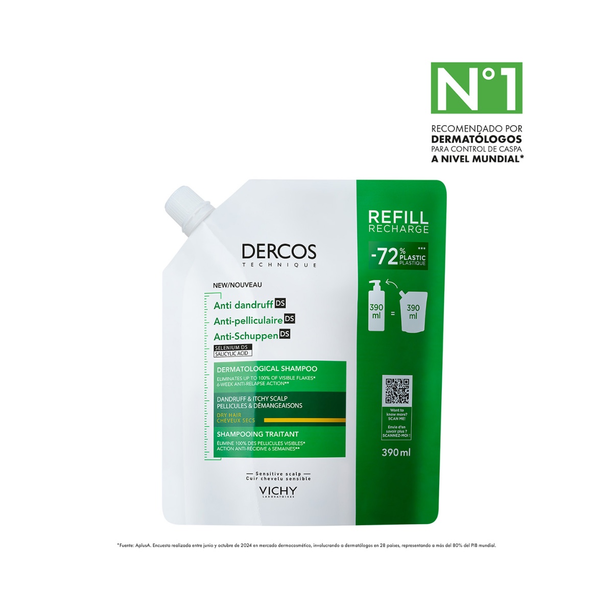 Vichy Dercos Shampoo Anticaspa Refill image number null