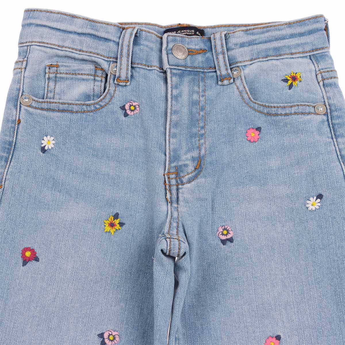 Jeans Bordado Flores Mezclilla Jeanious para Ni&ntilde;a Toddler image number null