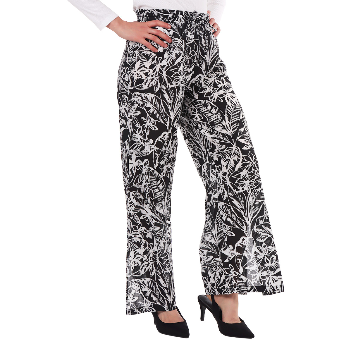 Pantal&oacute;n Amplio Estampado Floral OVS para Mujer image number null