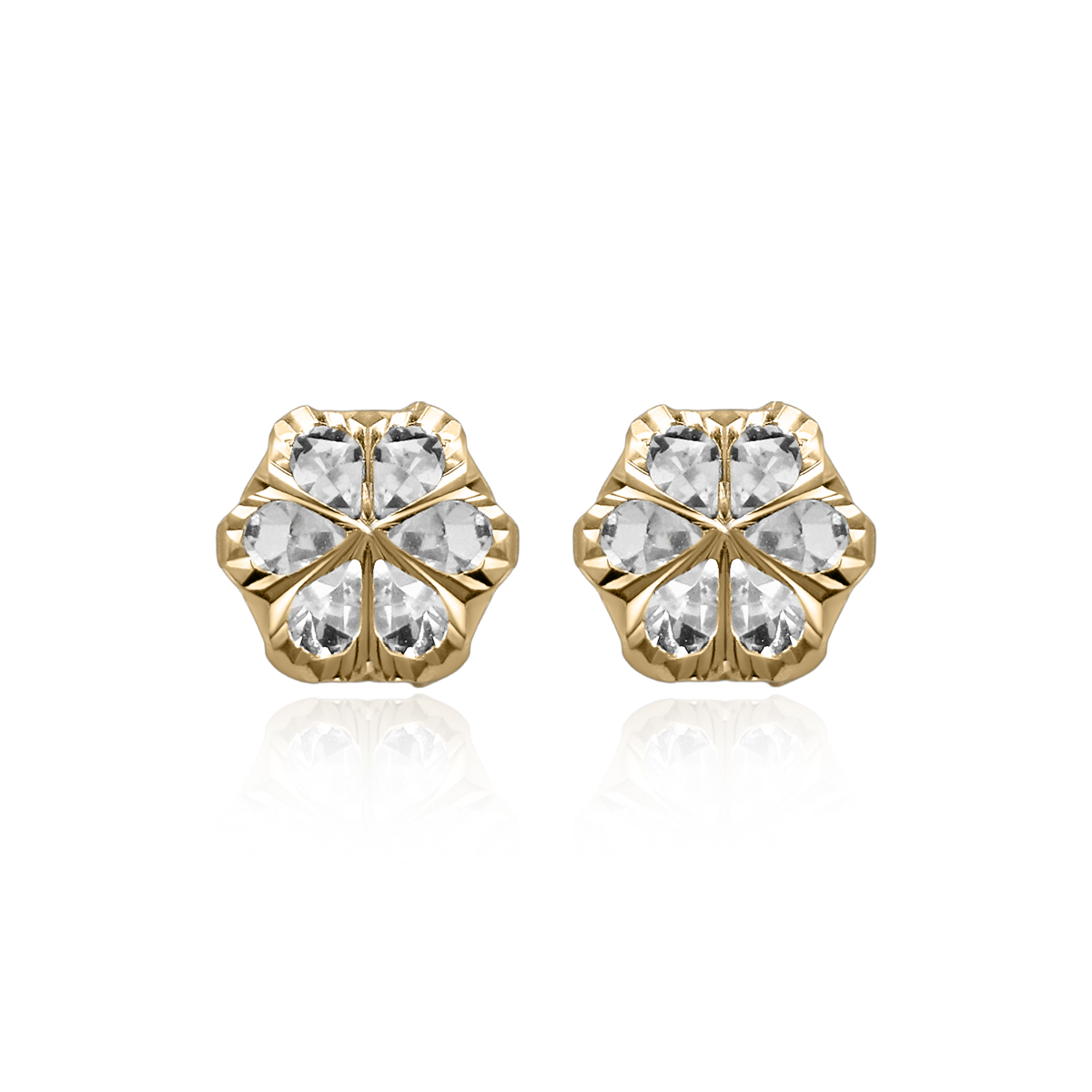 Broquel 14k Bisel redondo flor image number null