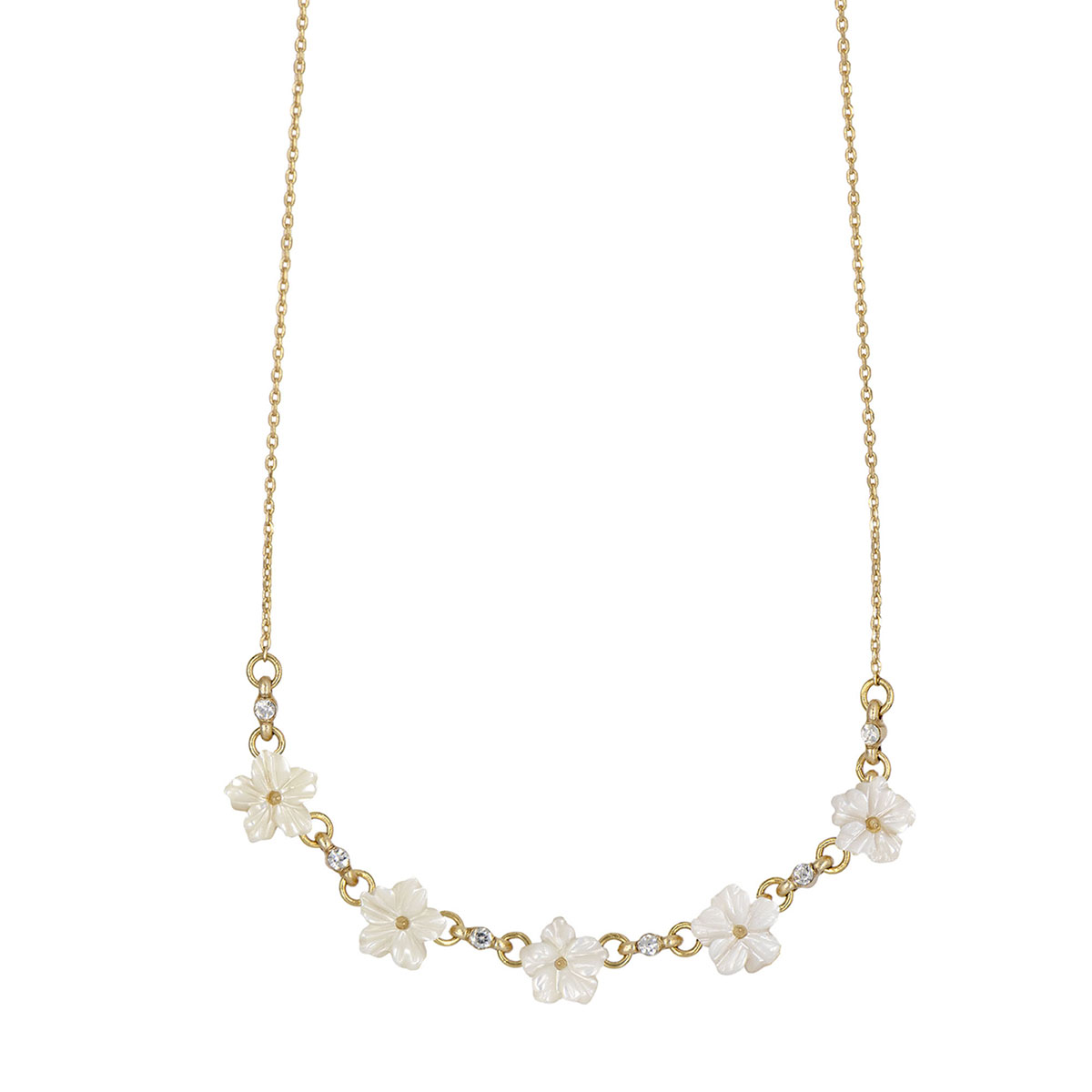 Collar Flores de Madre Perla y Cristales Carre image number null