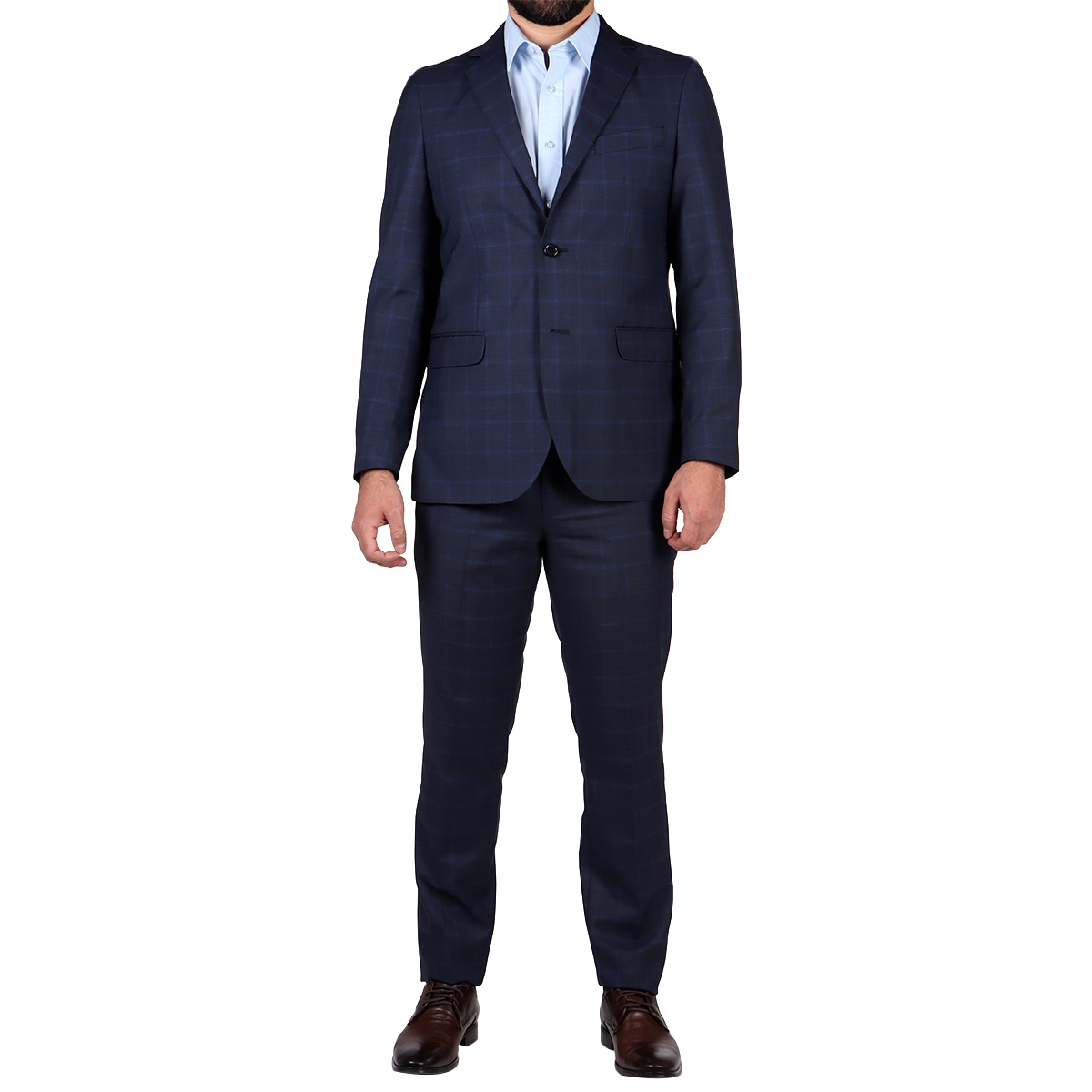 Traje Corte Slim Fit Cuadros Bruno Magnani para Hombre image number null