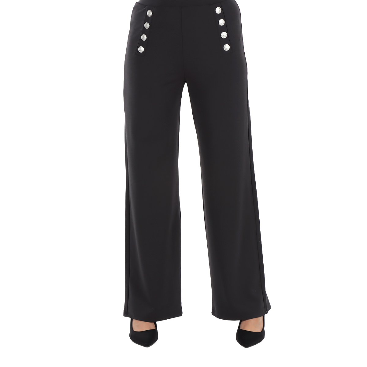 Pantal&oacute;n Marinero con Detalle de Botones Frontales Life Styler para Mujer image number null