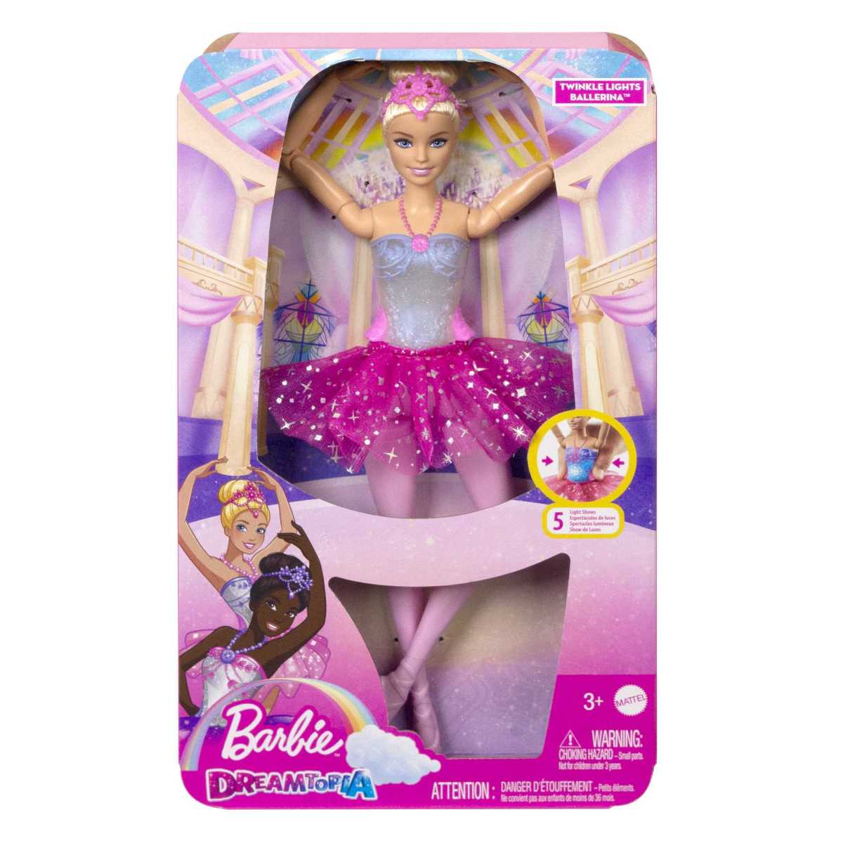 Barbie Fantas&iacute;a Mu&ntilde;eca Bailarina Luces Brillantes Tut&uacute; Rosa image number null
