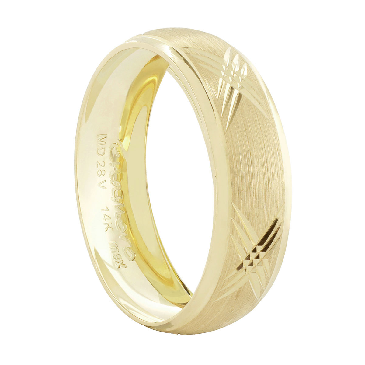 Argolla Oro Amarillo 14K Cruz 6mm Enamoro image number null
