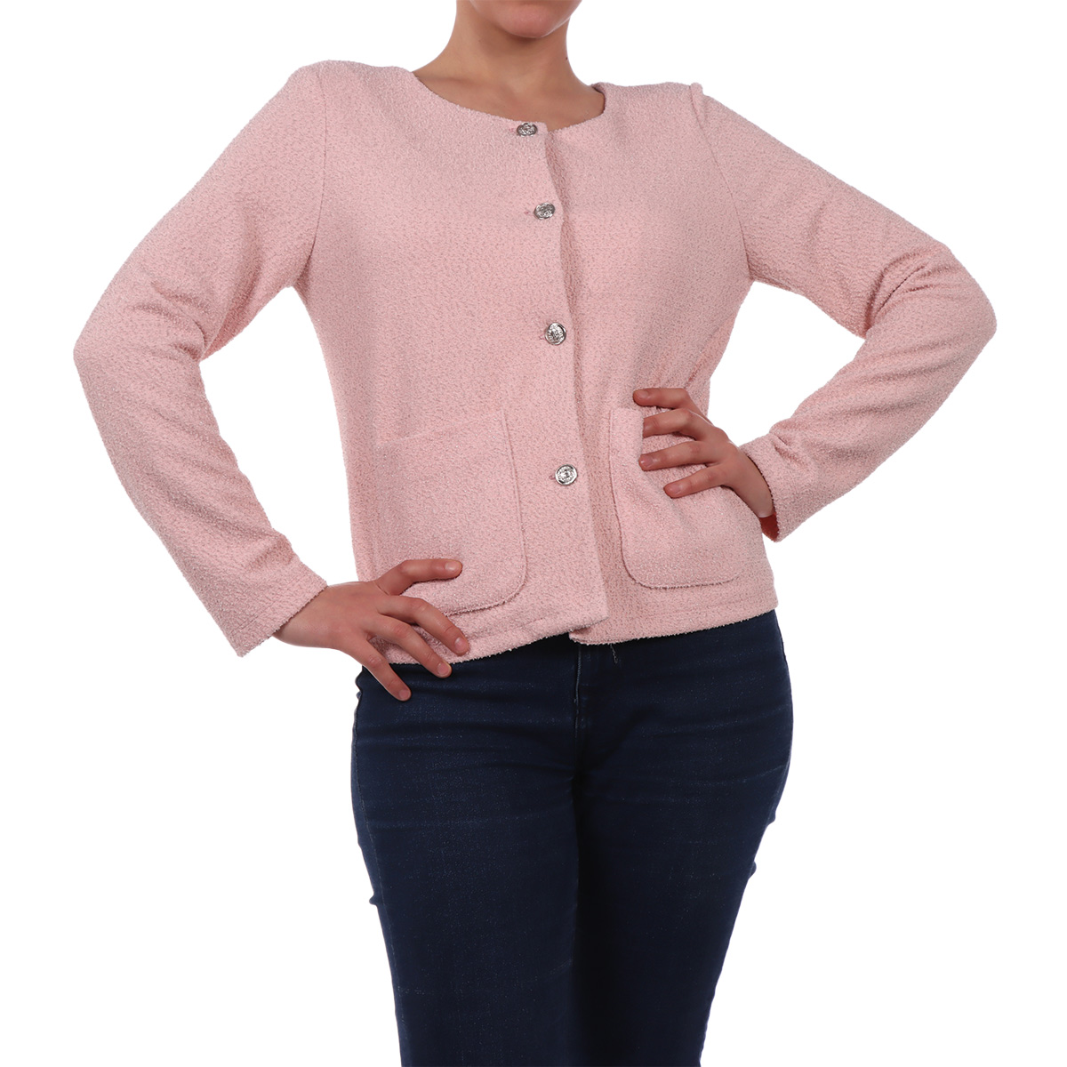 Saco Texturizado con Botones y Bolsillos Zucca para Mujer image number null