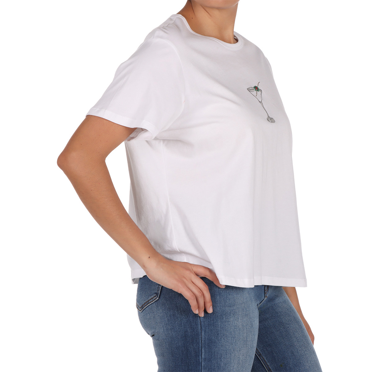 Playera Manga Corta Gr&aacute;fico Martini Jeanious para Mujer image number null