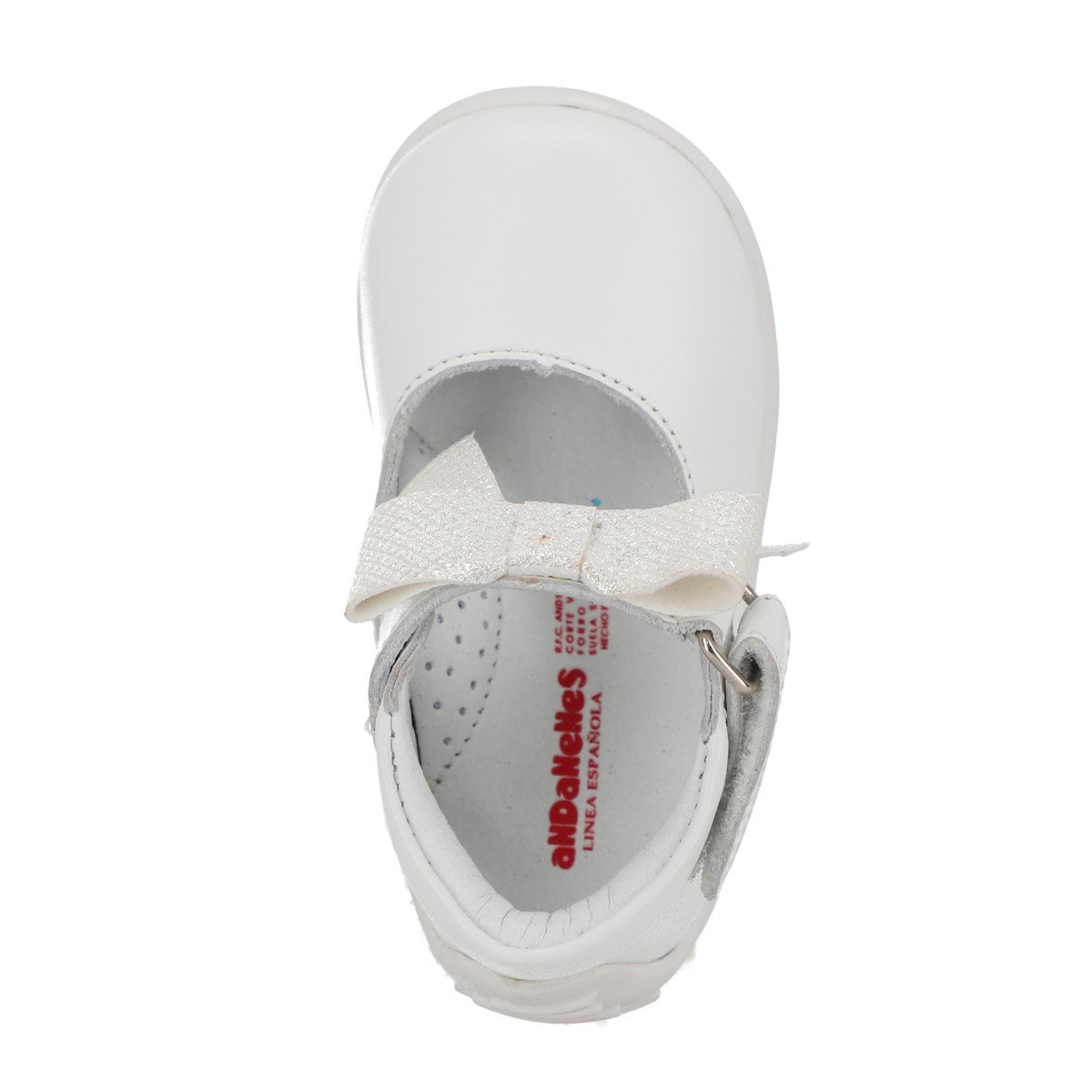 Zapato Blanco Ceremonia Andanenes con Aplicaci&oacute;n Mo&ntilde;o para Beb&eacute; Ni&ntilde;a image number null