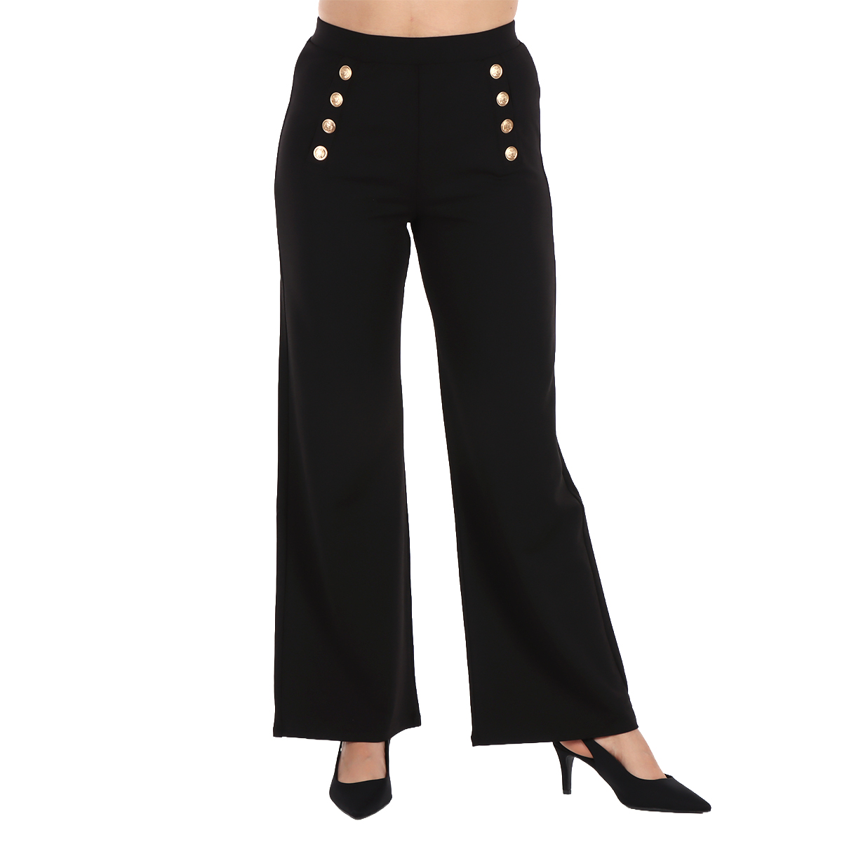 Pantal&oacute;n Marinero con Detalle de Botones Frontales Life Styler para Mujer image number null