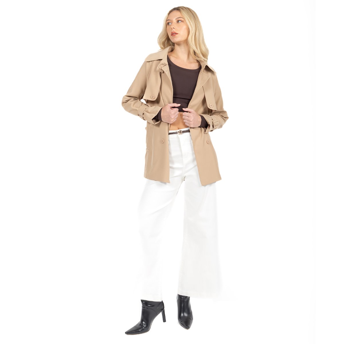 Gabardina Larga Con Cinta Forever 21 para Mujer Junior image number null