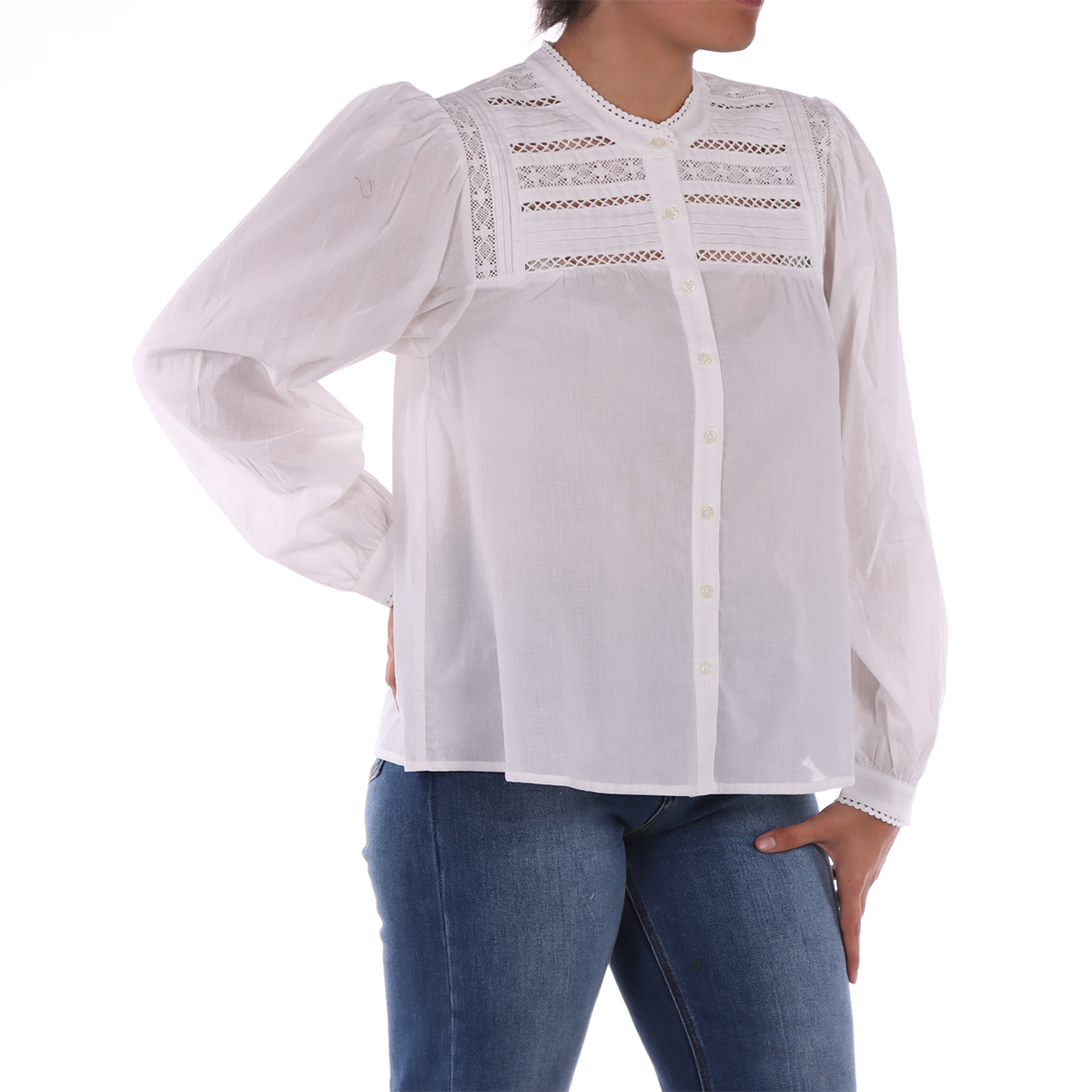 Blusa de Encaje y Manga Larga Arqueology para Mujer image number null