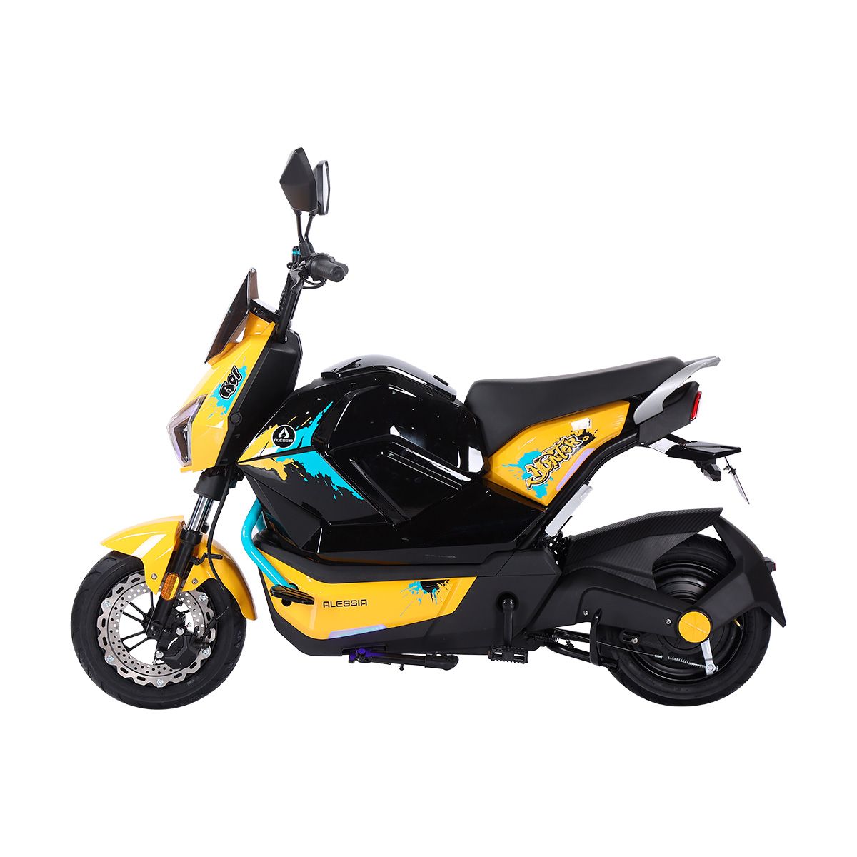 Motocicleta El&eacute;ctrica 800W Alessia Hunter Amarilla image number null