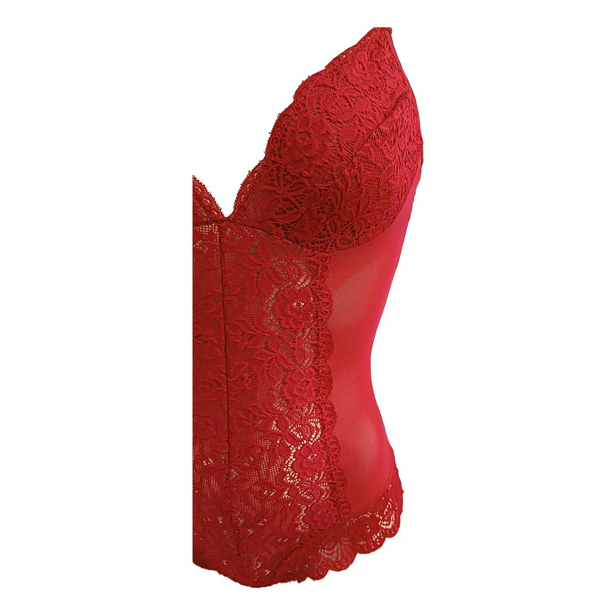 Body de Encaje con mesh Rojo Zelina para Mujer image number null