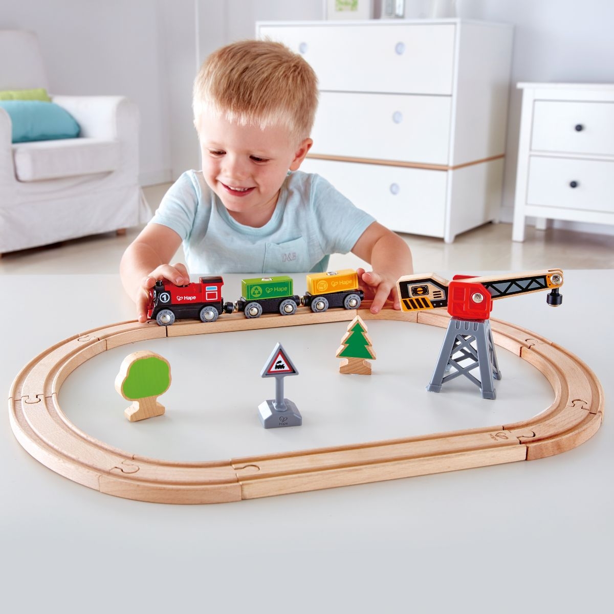 Set de Pista Circuito con Tren de Carga y Descarga HAPE image number null