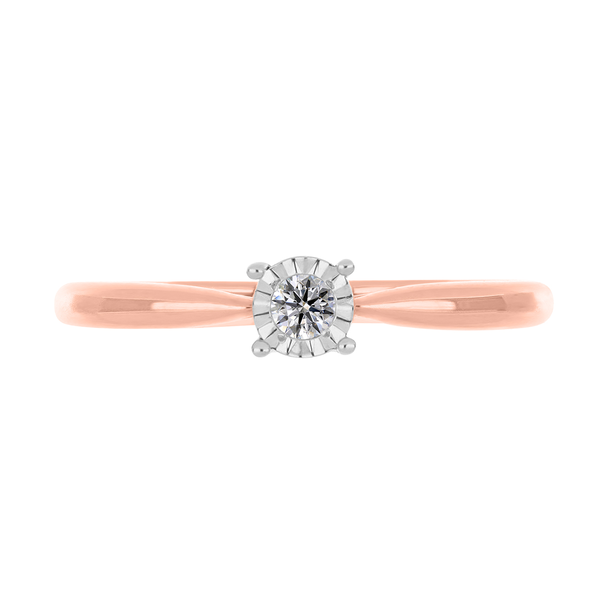 Solitario Oro Rosa 14K y 0.06 ct Diamante Romanza image number null