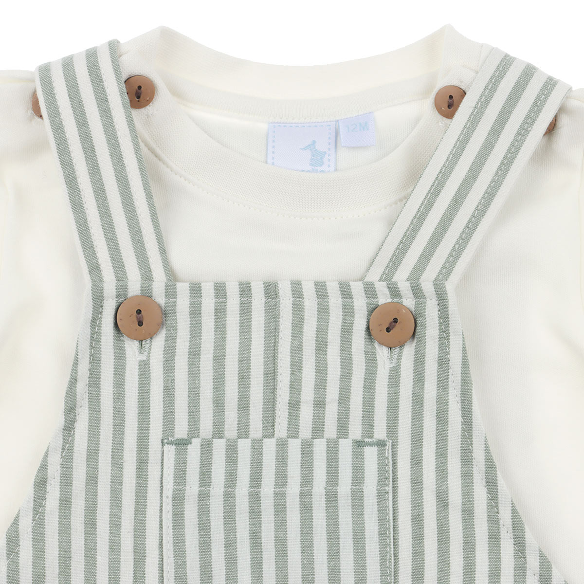 Conjunto Camisa y Pa&ntilde;alero Rayas Algod&oacute;n Carosello Beb&eacute; Ni&ntilde;o image number null
