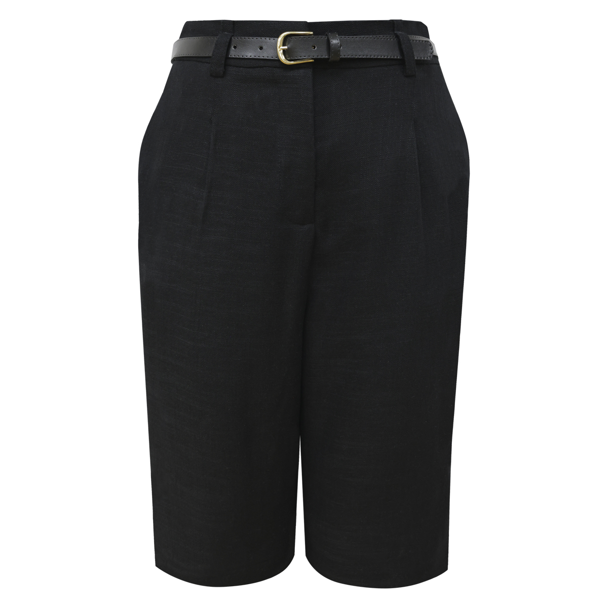 Bermuda negra con cintur&oacute;n para Mujer ELLE image number null