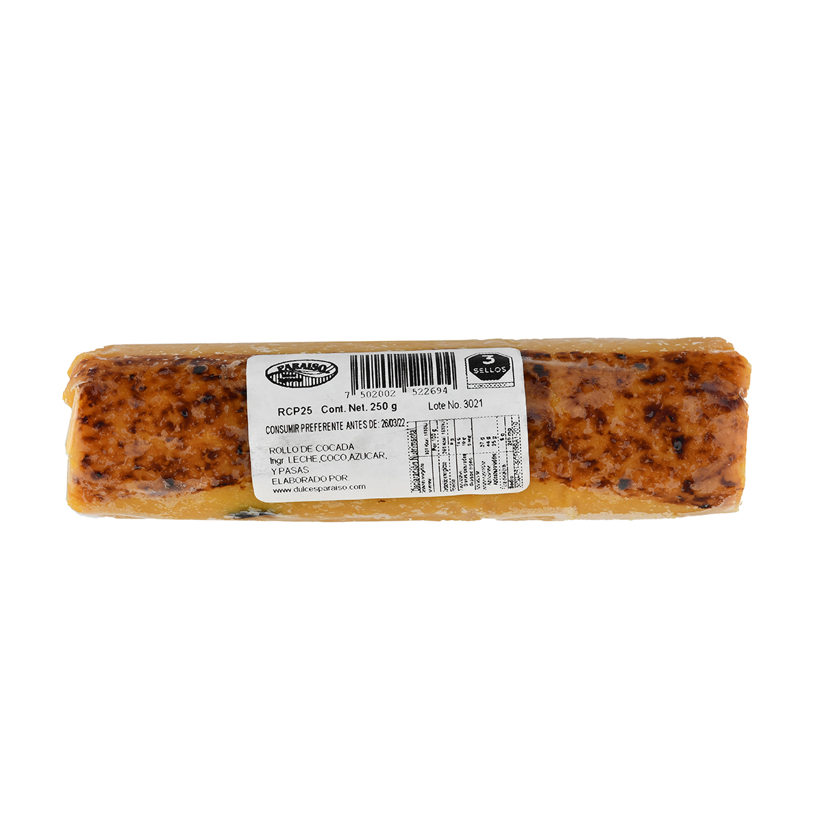 Rollo De Cocada Con Pasas 250grs image number null