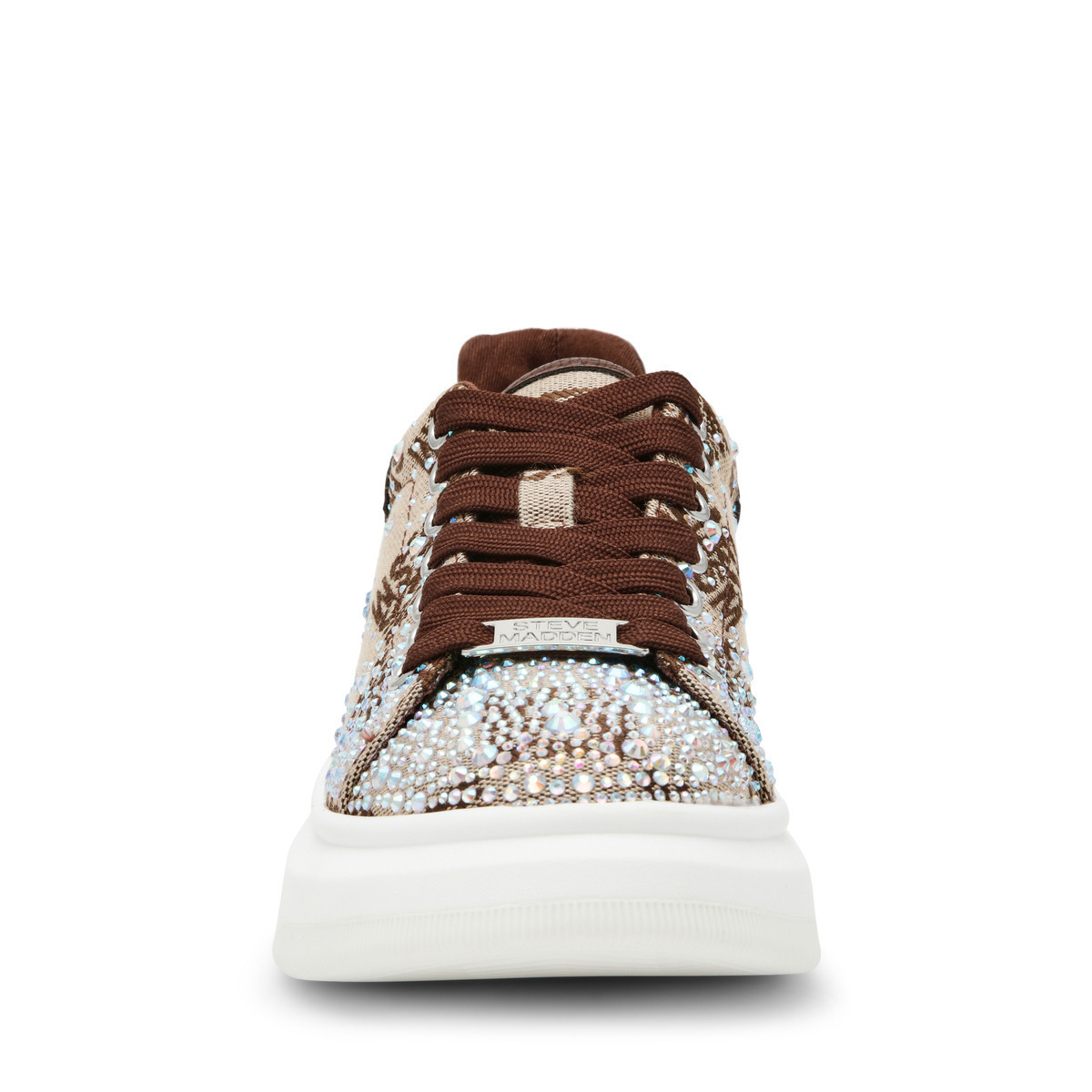 Tenis con Plataforma Steve Madden Caf&eacute; Aplicaci&oacute;n Pedrer&iacute;a para Mujer image number null