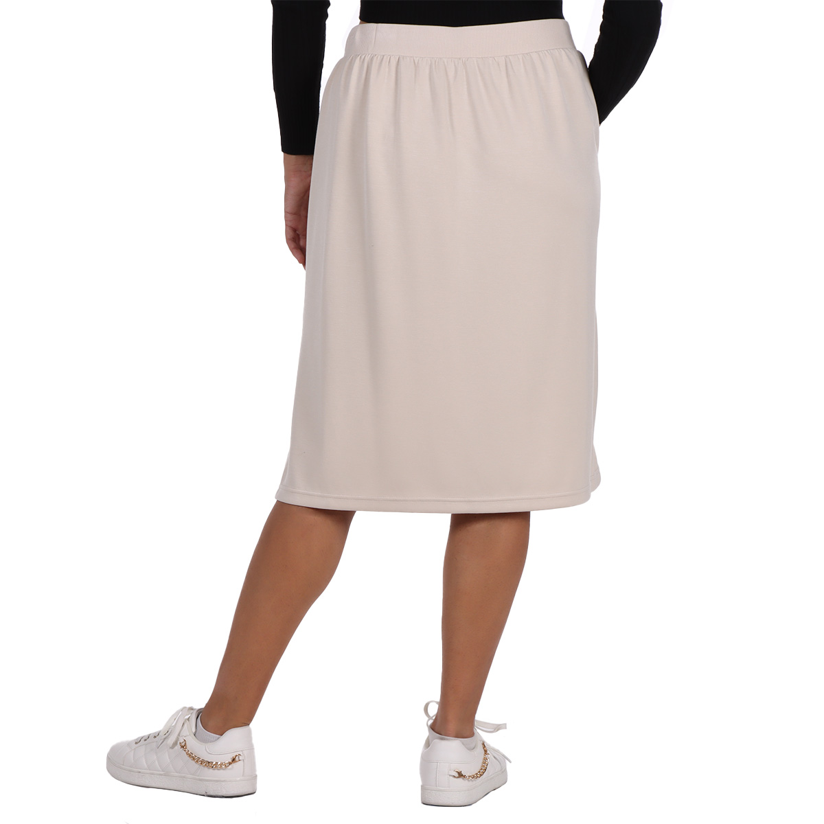 Falda Recta Cintura El&aacute;stica Jeanious para Mujer image number null
