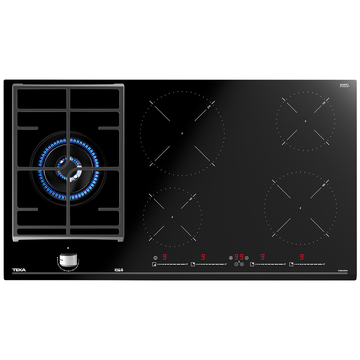 Parrilla H&iacute;brida De Gas + Inducci&oacute;n Teka JZC 95314 ABB BK HYBRID image number null