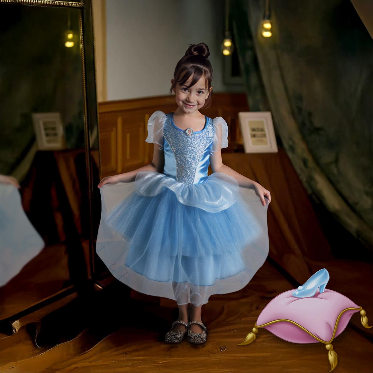 Disfraz Disney Princesa Cenicienta para Ni&ntilde;a image number null