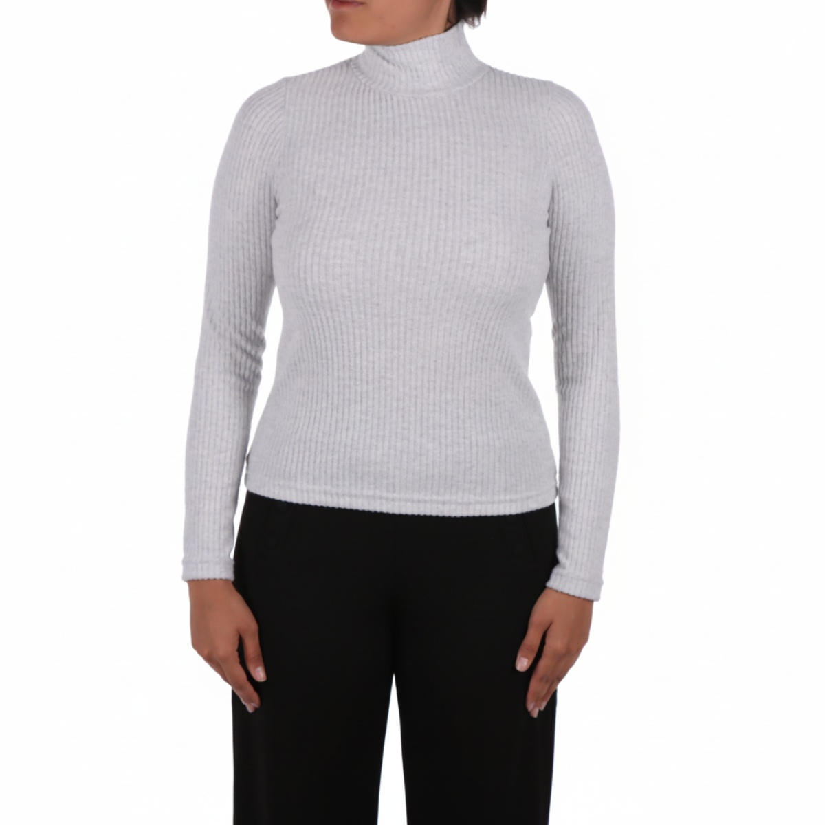 Su&eacute;ter Cuello Alto Acanalado Mujer DOMA NY Collection image number null