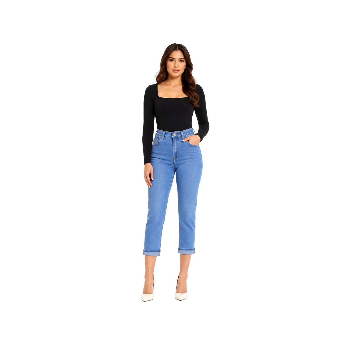 Jeans Corte Recto Cropped Royal Polo Club Para Mujer Petite image number null