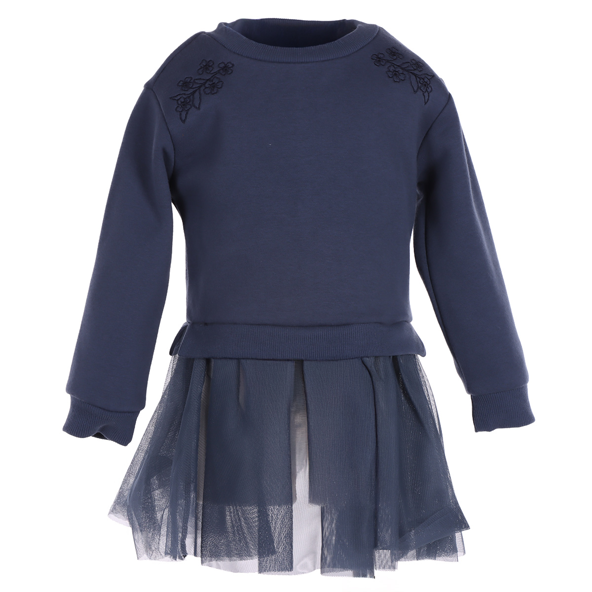Vestido Manga Larga Falda Tul Bordado Bethaelizabetha para Beba image number null