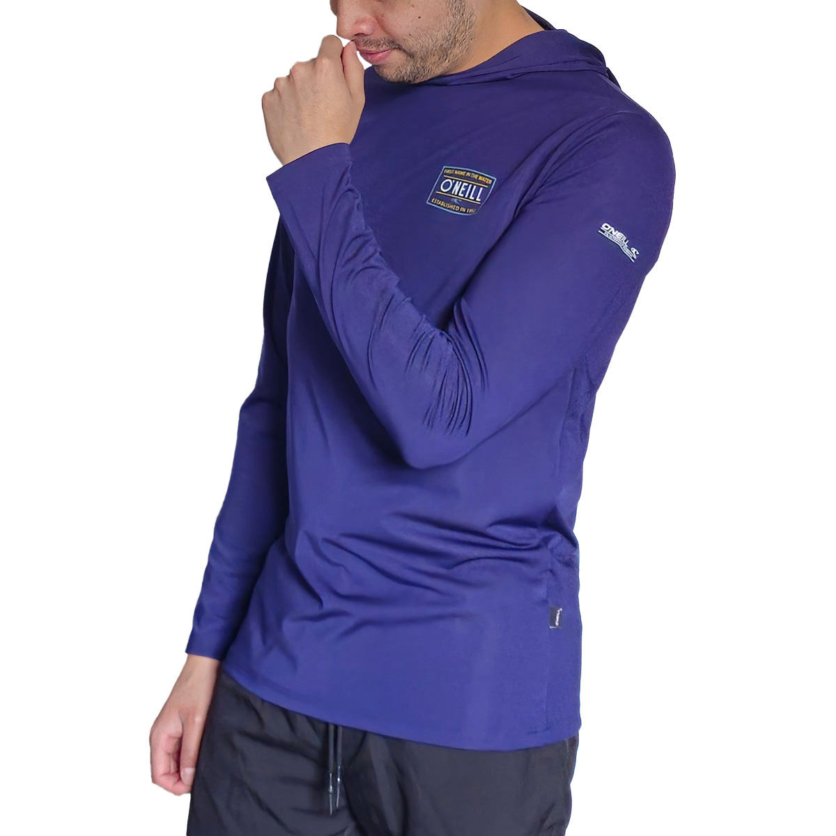 Playera Rashguard con Capucha O'Neill Azul Oscuro Manga Larga para Hombre image number null