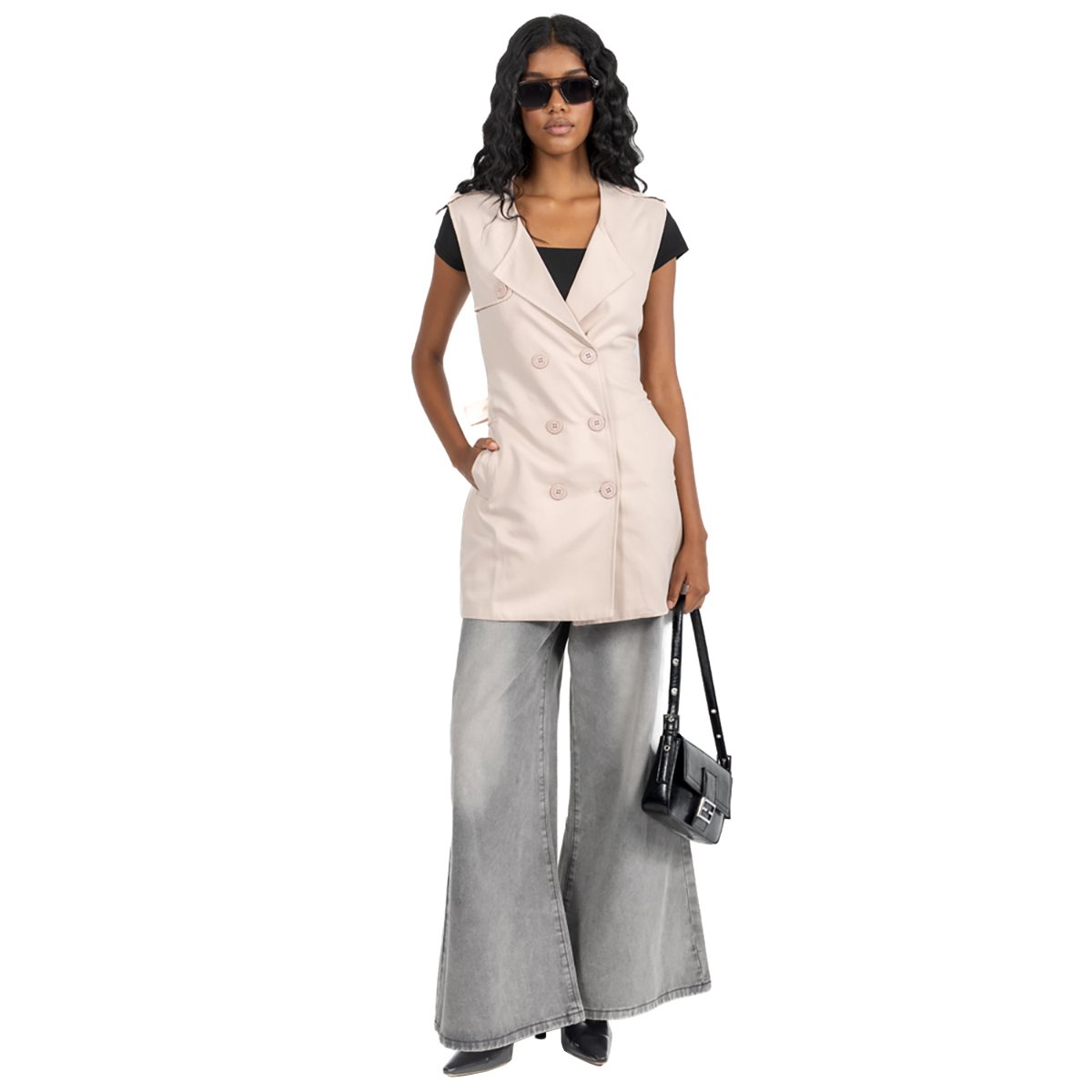 Chaleco Gabardina Cinta Forever 21 para Mujer Junior image number null