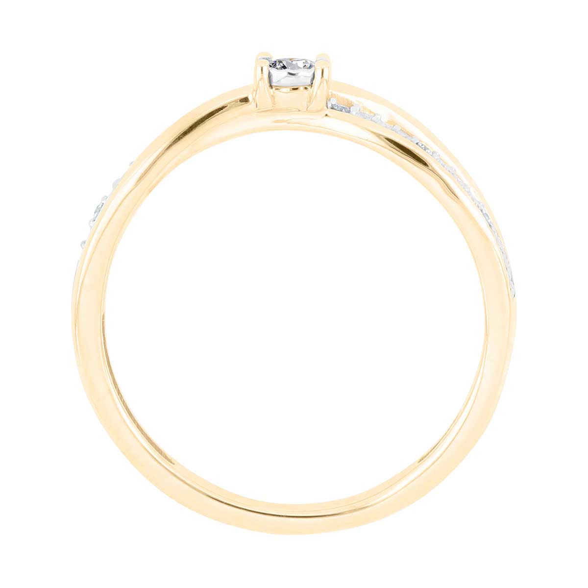 Solitario Oro Amarillo 14K y 0.10 ct Diamante Romanza image number null