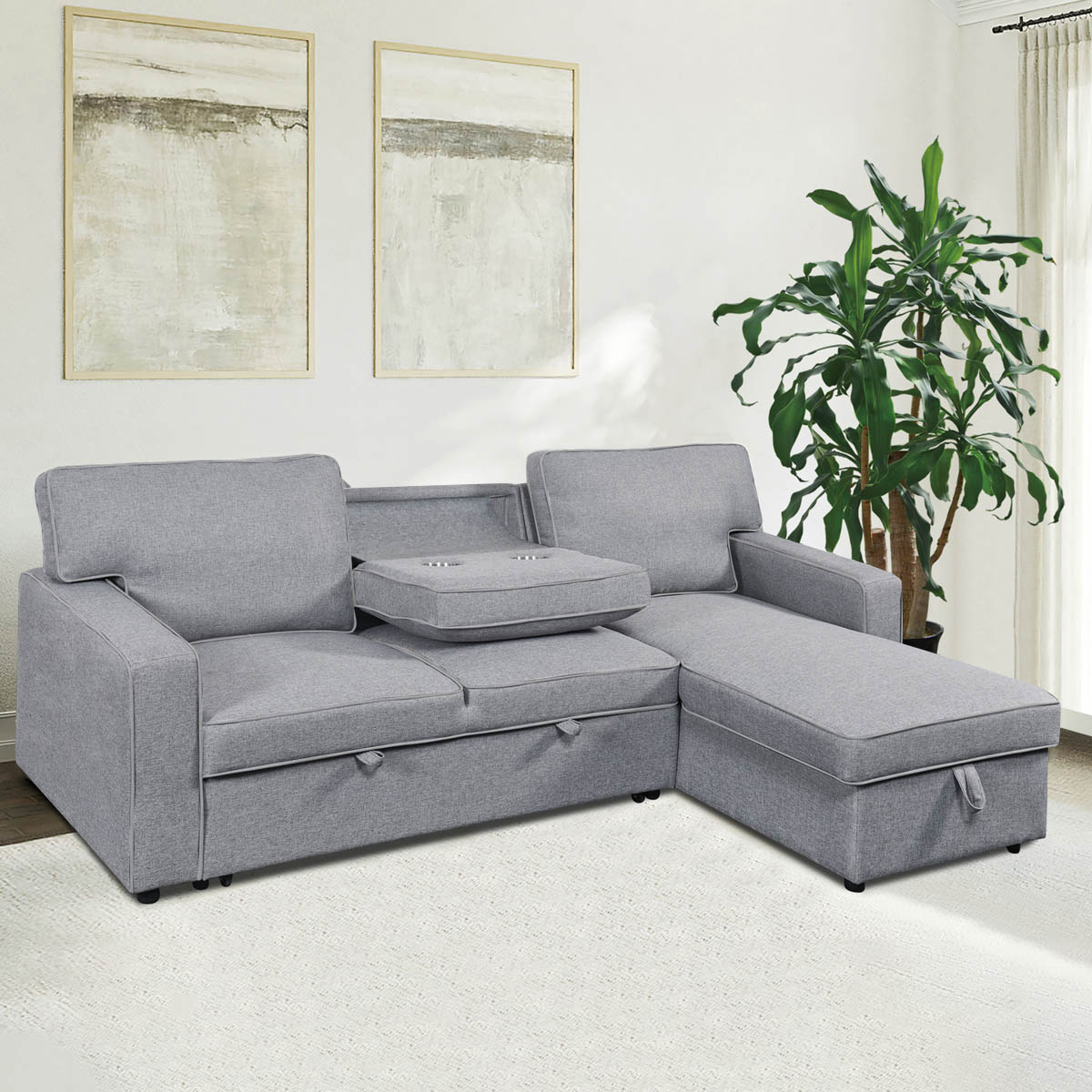 Sof&aacute; Cama Reversible Lenox Respaldo Abatible Lottus image number null