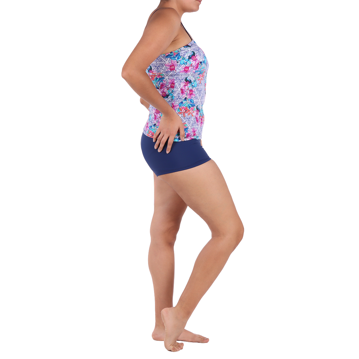 Traje de Ba&ntilde;o 2 Piezas Tankini Estampado Floral Okidow Mujer image number null