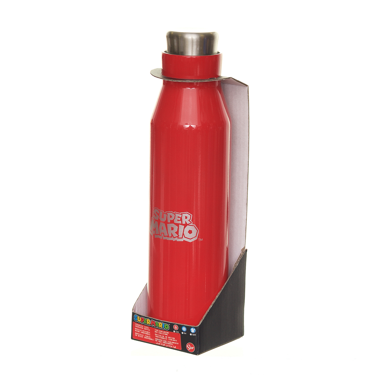 BOTELLA T&Eacute;RMICA ACERO INOXIDABLE ROJO SUPER MARIO image number null