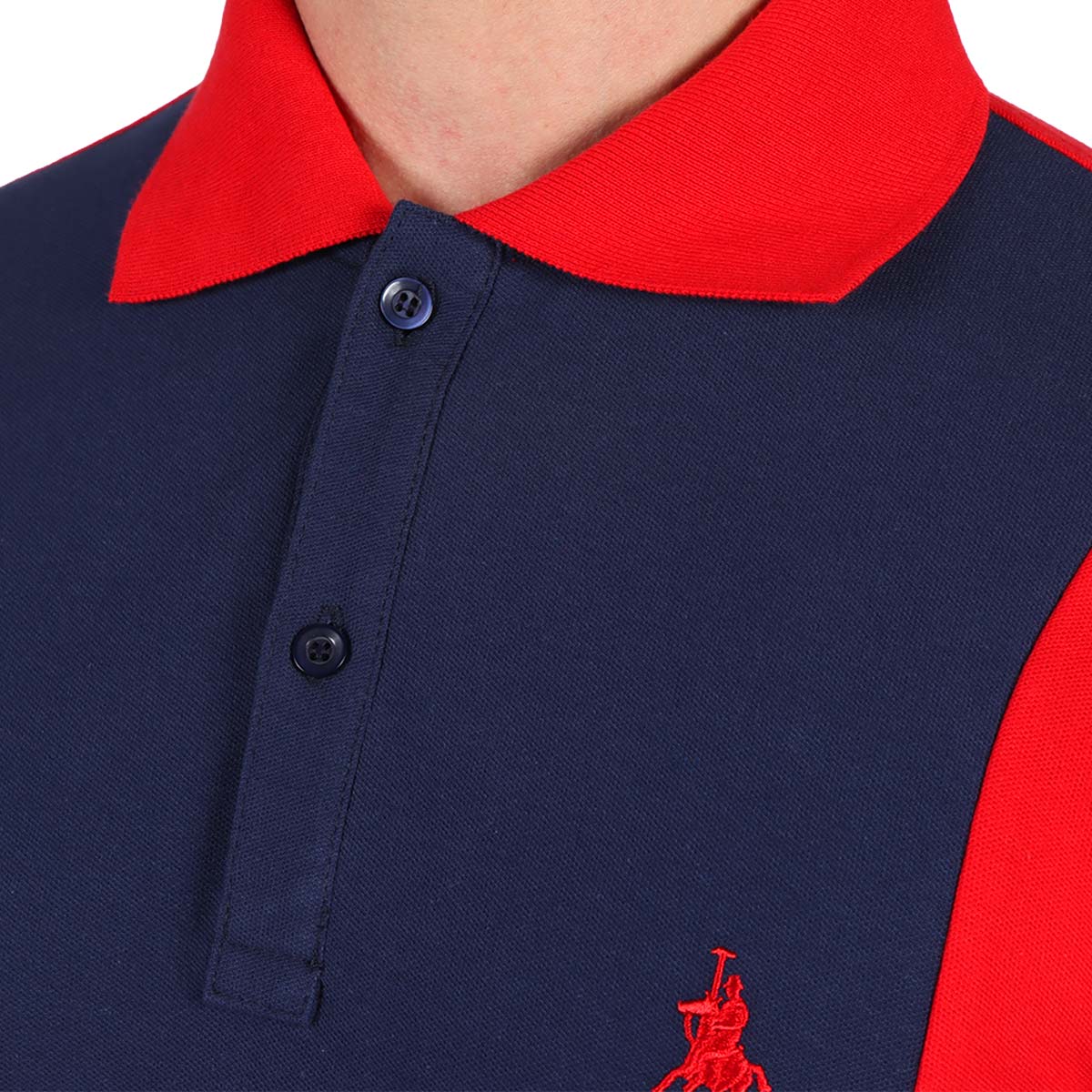 Playera Polo Bicolor Manga Corta Polo Club Hombre image number null