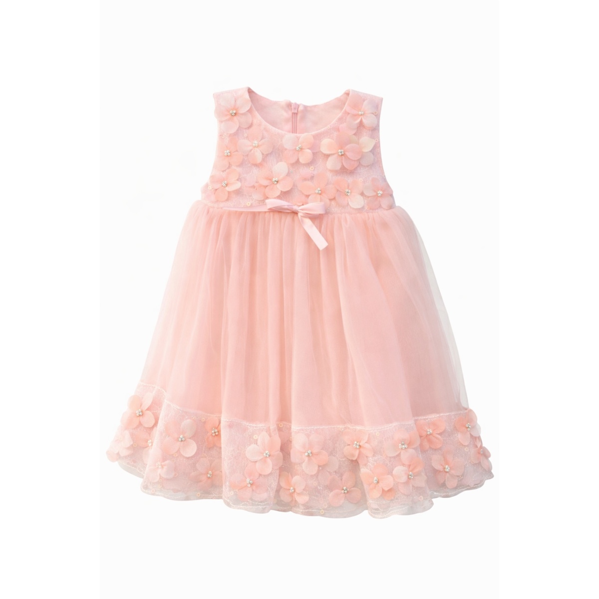 Vestido Flores Tul con Mo&ntilde;o Pink Galery para Ni&ntilde;a image number null