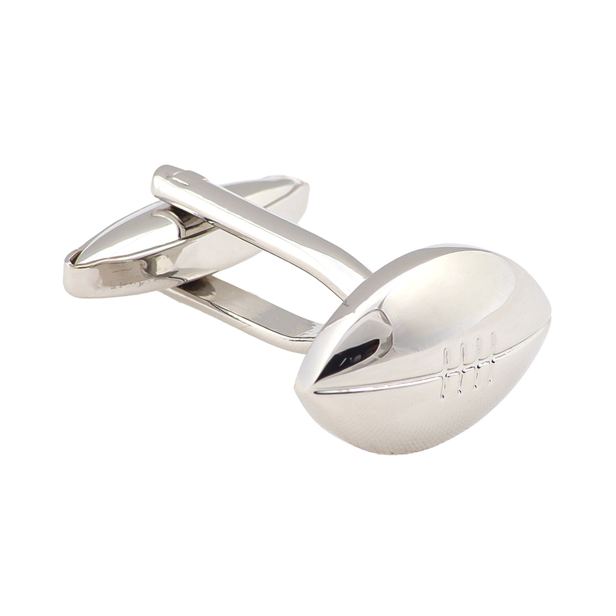 Mancuernillas Figura Bal&oacute;n Rugby Plata Carlo Corinto para Hombre image number null