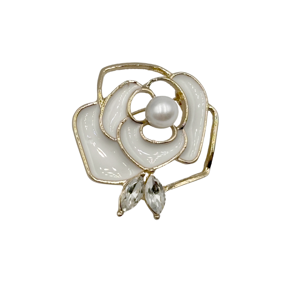 Prendedor Flor Esmaltado Perla Aktuales image number null