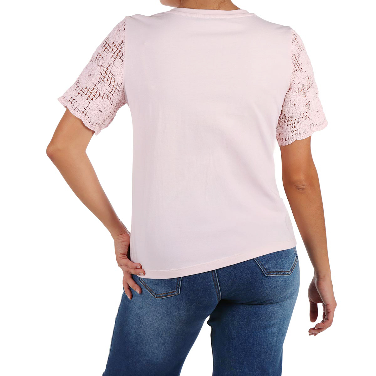 Playera Algod&oacute;n Crochet Manga Corta Arqueology Mujer image number null