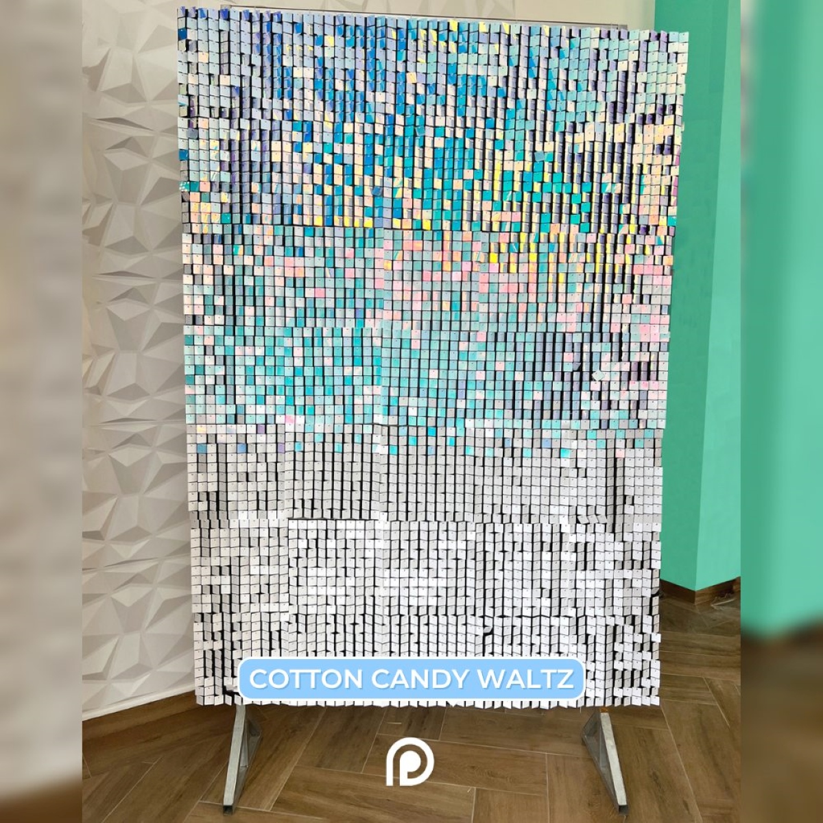 Panel 4D Waltz Azul Degradado 30x30cm Deco PVC image number null
