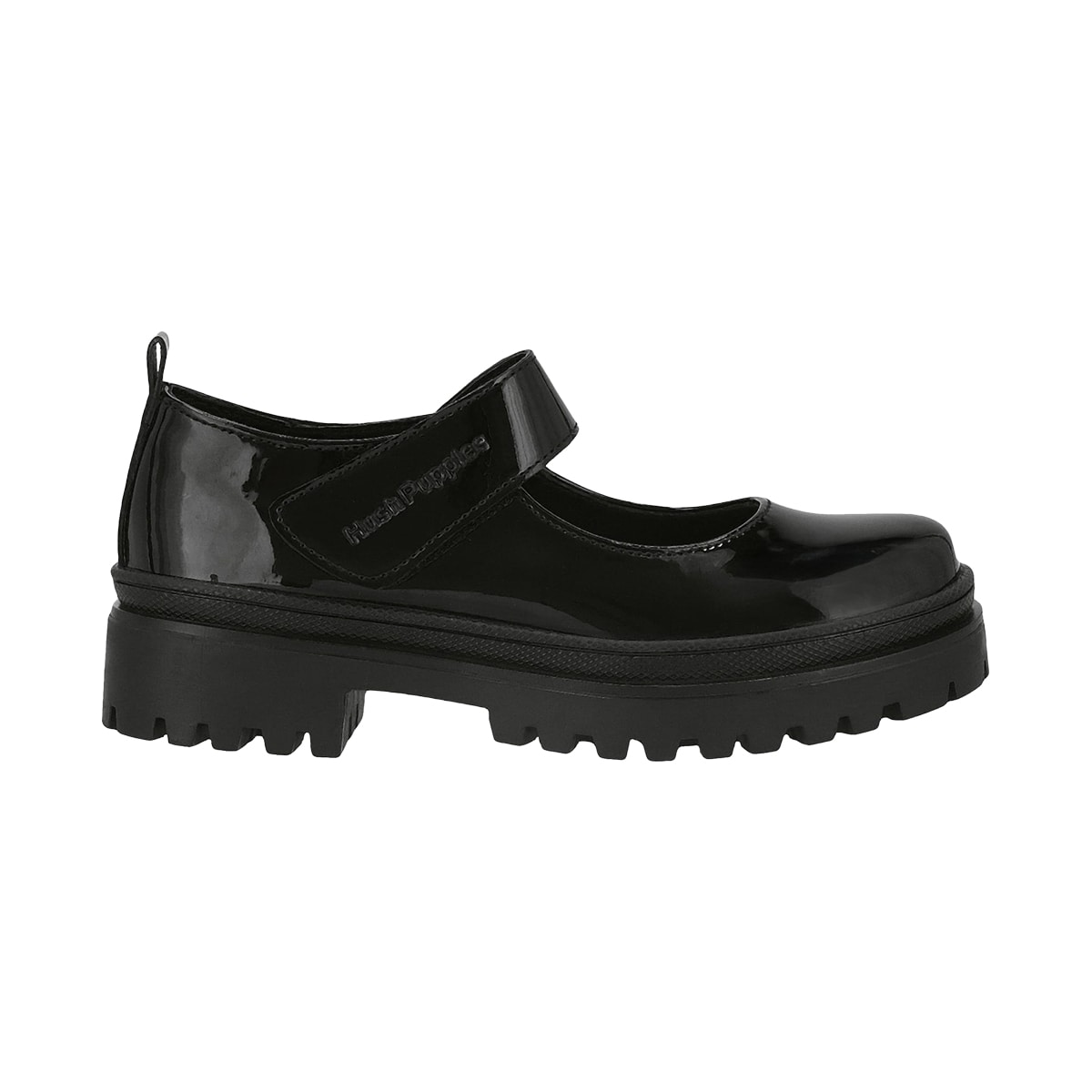 Zapato Escolar Hush Puppies en Charol Suela Gruesa y Ajuste Velcro para Ni&ntilde;a image number null