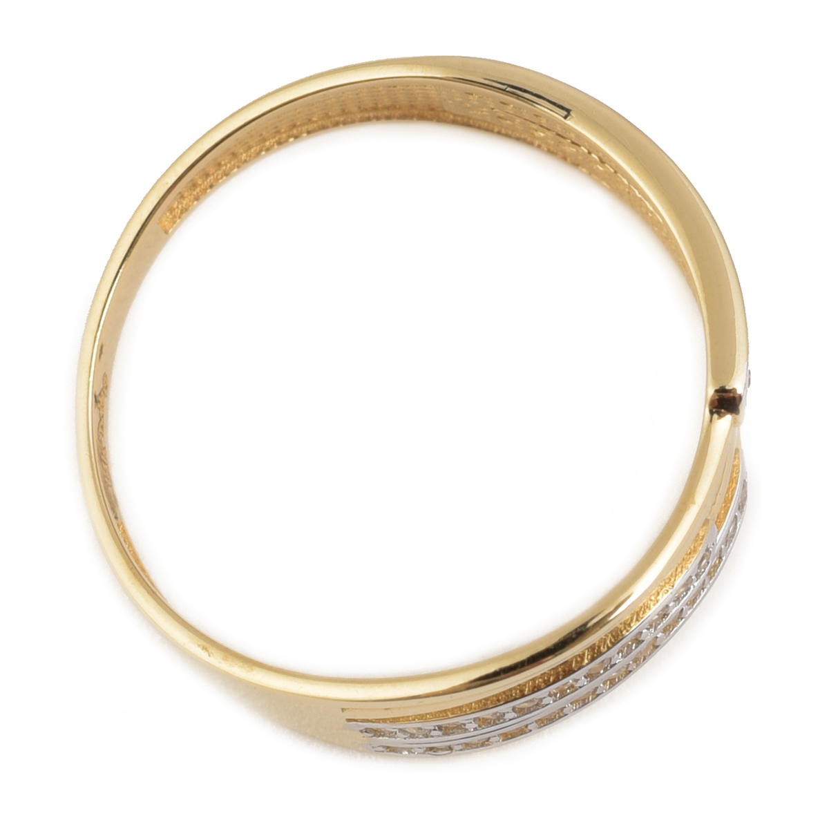 Anillo Modelo Ondas Oro 14K Con Zirconias Doble O image number null