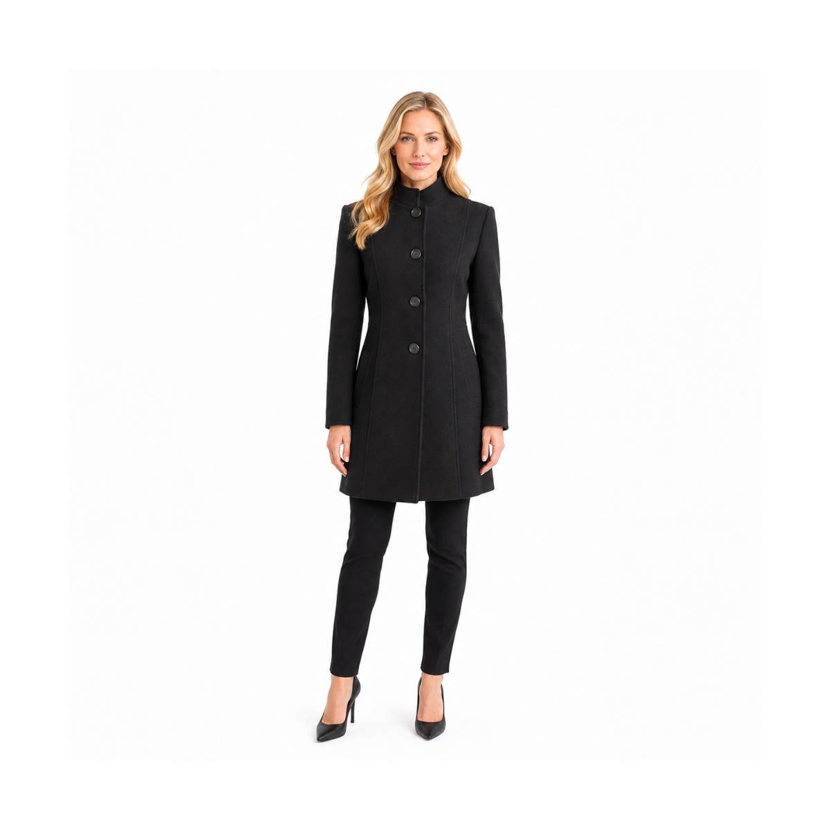 Abrigo Cuello Mao Botones Al Frente Jeanious Para Mujer Junior image number null