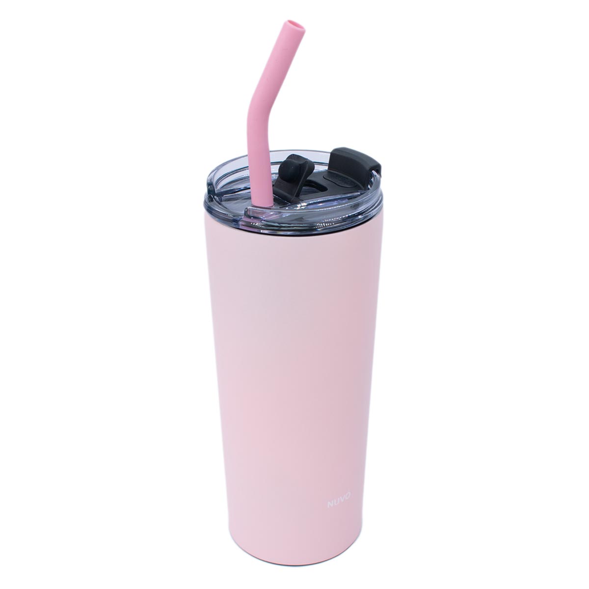 Termo Doble Pared Con Popote 600 Ml Rosa Nuvo image number null