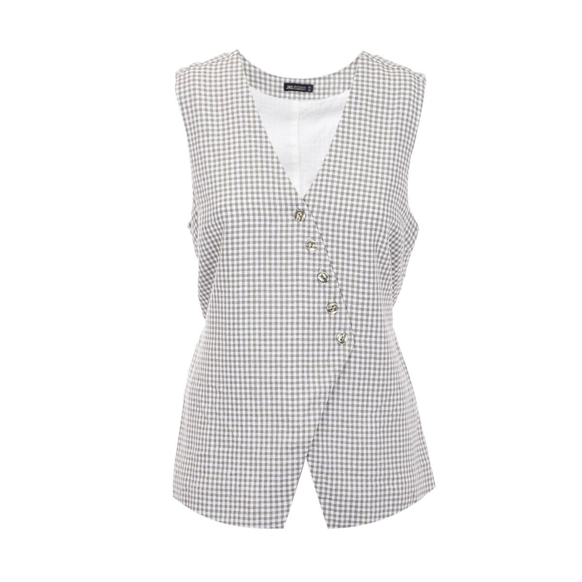 Chaleco Asimetrico Gingham Jeanious Para Mujer Junior image number null