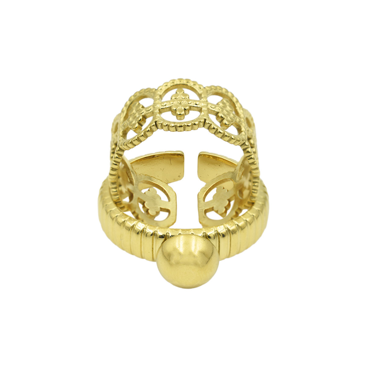 Set De 2 Anillos Dorados  Lulu Para Mujer image number null