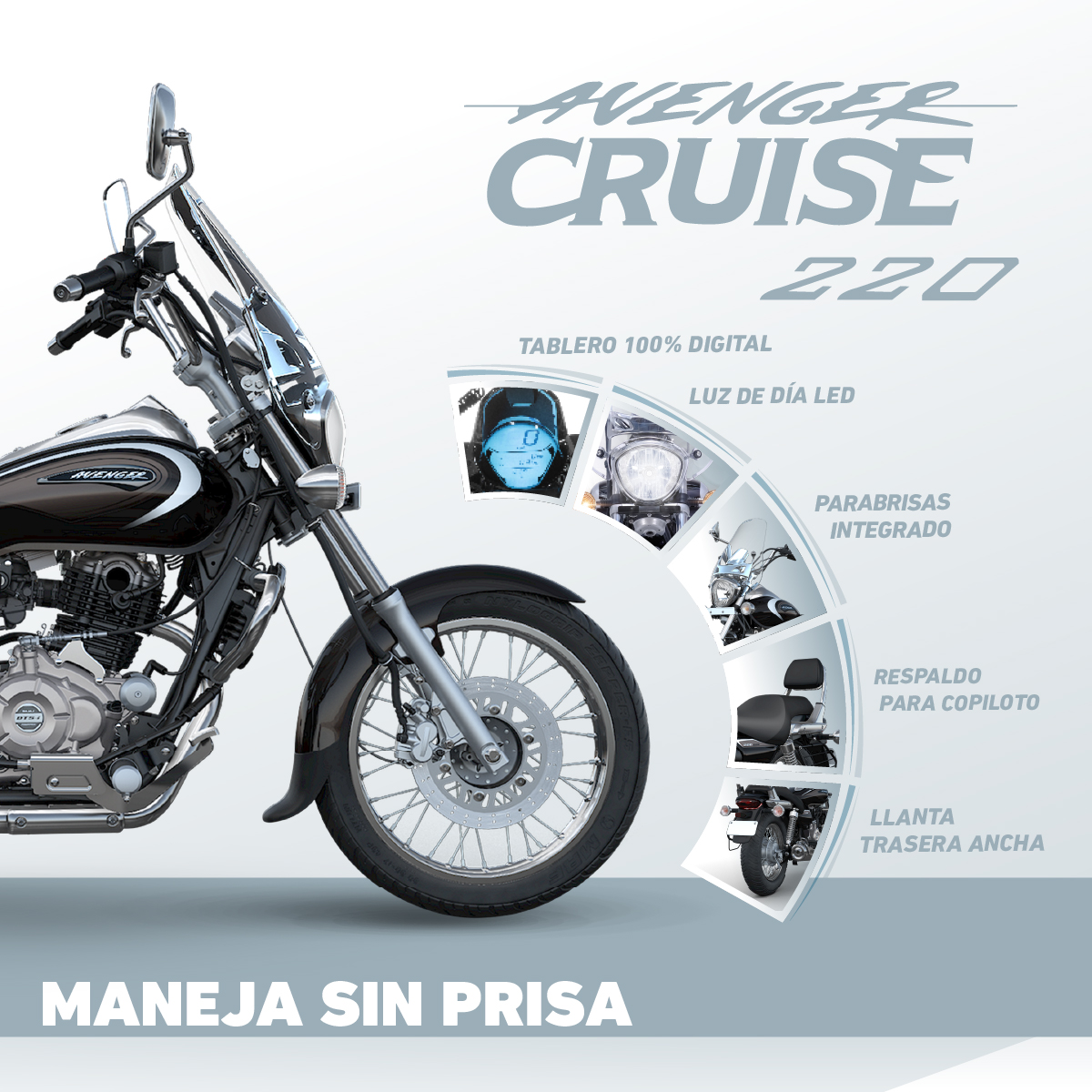 Motocicleta Bajaj Avenger Cruise 220cc Negra 2025 image number null