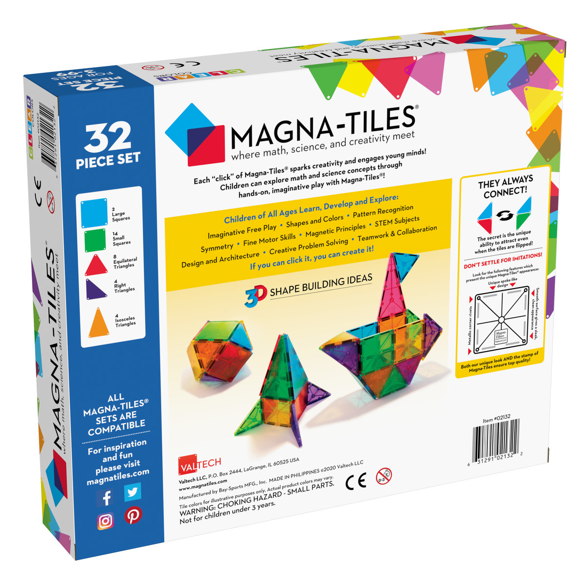 MAGNA-TILES Original Set 32 de Piezas image number null
